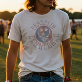 Mens Red White & Blue Franklin Tennessee Skull & Stars Tee