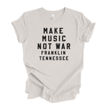 Mens Vintage White Make Music Not War Tee